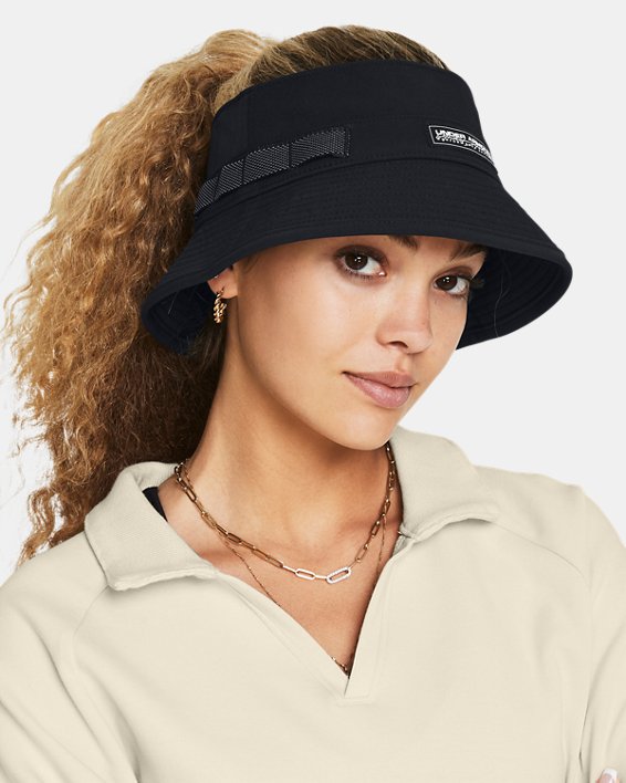 Women's UA Open Top Bucket Hat in Black image number 2